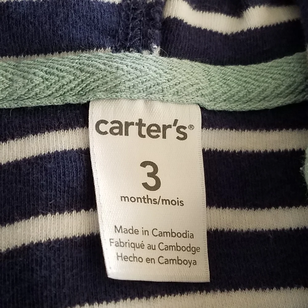 Carter's Striped Sailboat Hoodie 3m